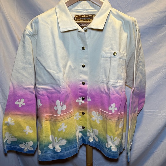BIG BUD PRESS - Butterfly 🦋 Rainbow 🌈 Work Jacket - Size 1XL NWT - Picture 4 of 16